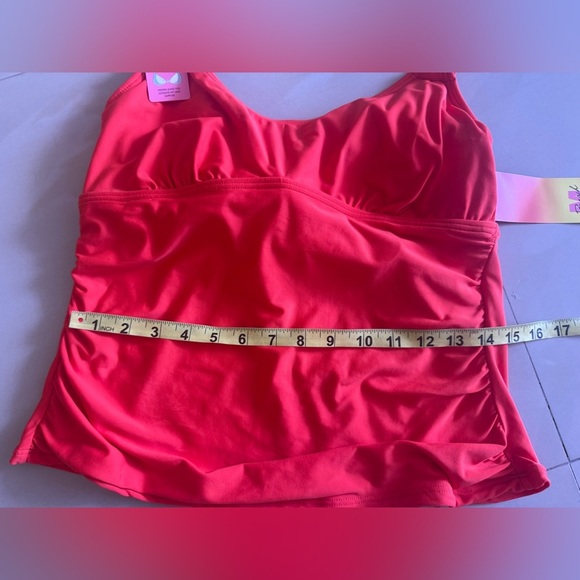 MAIDENFORM red Tankini Swim Top Size 38C summer pool cruise - Picture 10 of 16